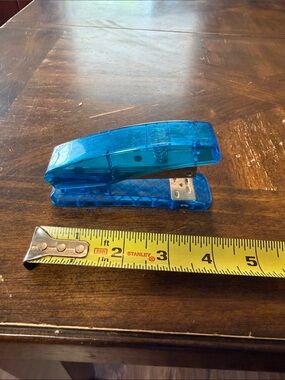 Mini Transparent Blue Stapler in good used condition